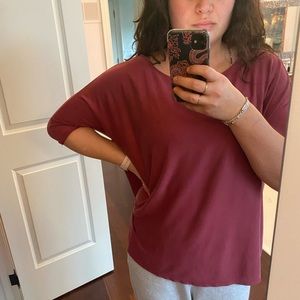 Silence and noise red scoop neck top